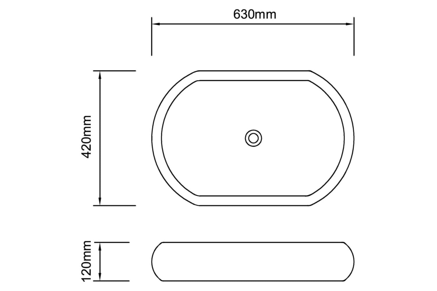 vidaXL 140673 Luxury Ceramic Basin Oval-shaped Sink White 63 X 42cm-6