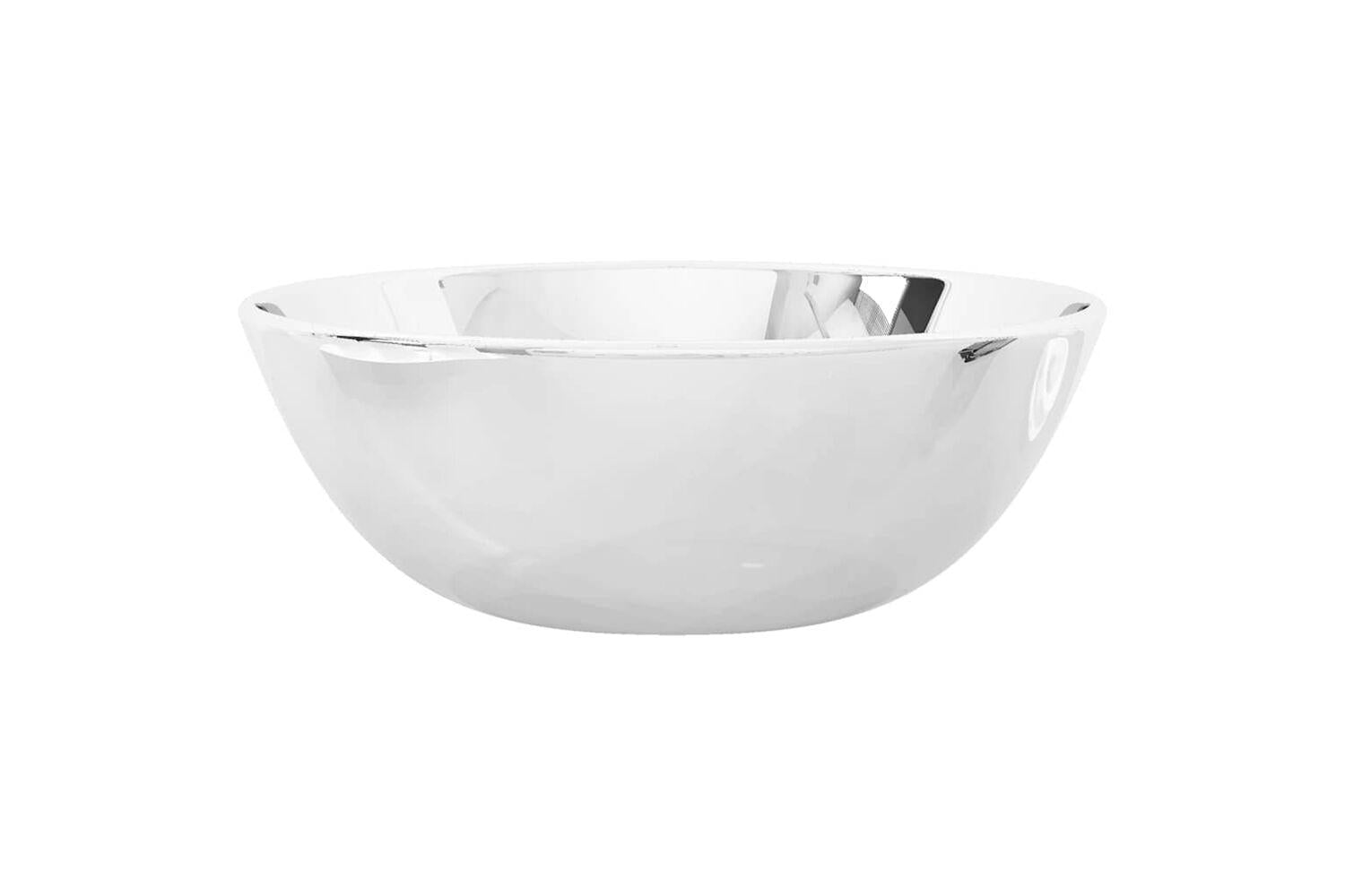 vidaXL 143489 Wash Basin 28x10cm Ceramic Silver-3