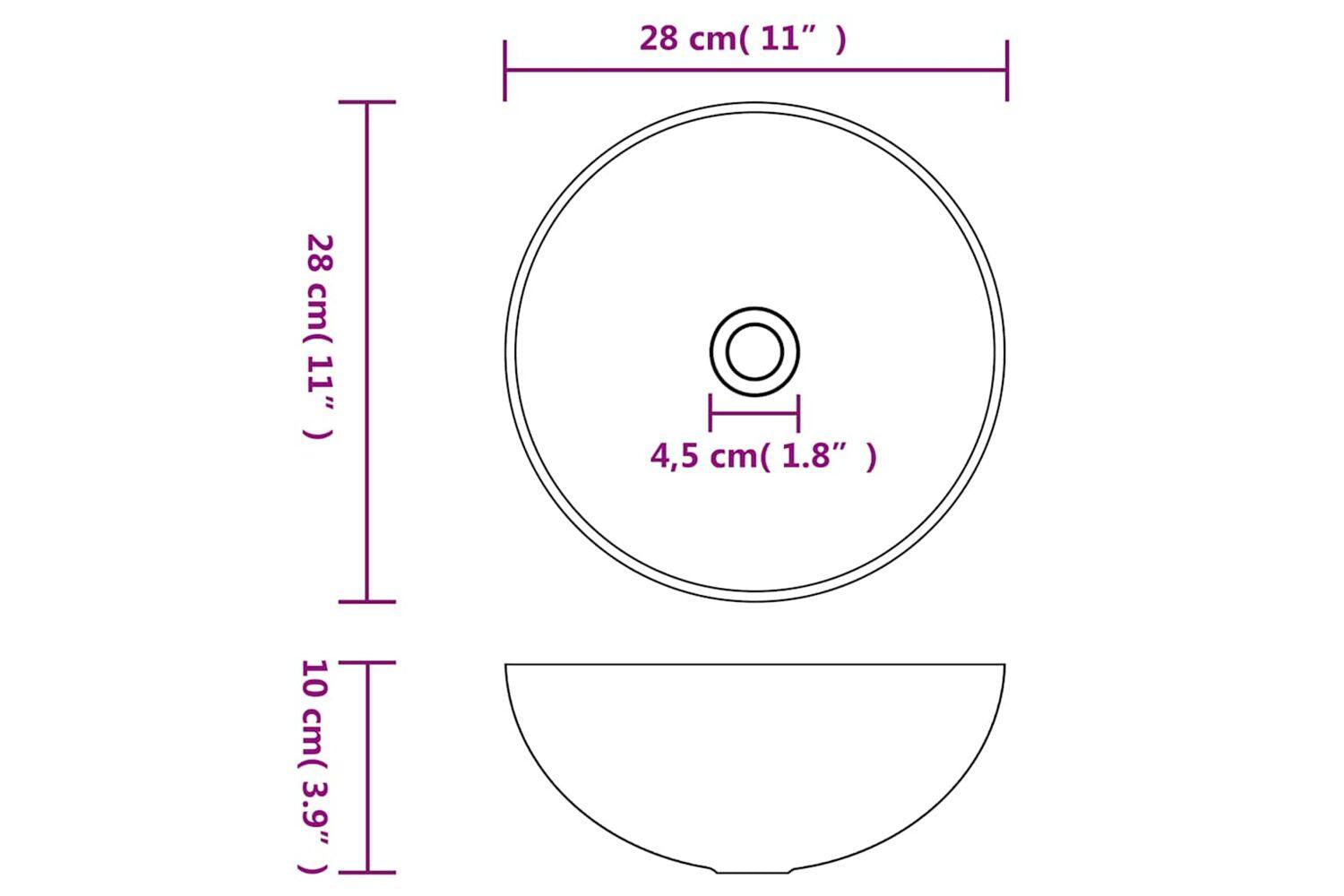 vidaXL 143489 Wash Basin 28x10cm Ceramic Silver-6
