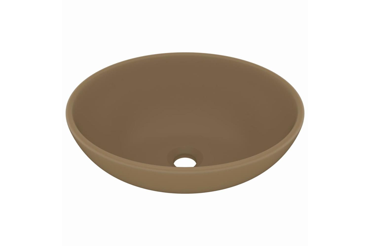 vidaXL 146930 Luxury Basin Oval-shaped Matt Cream 40x33cm Ceramic