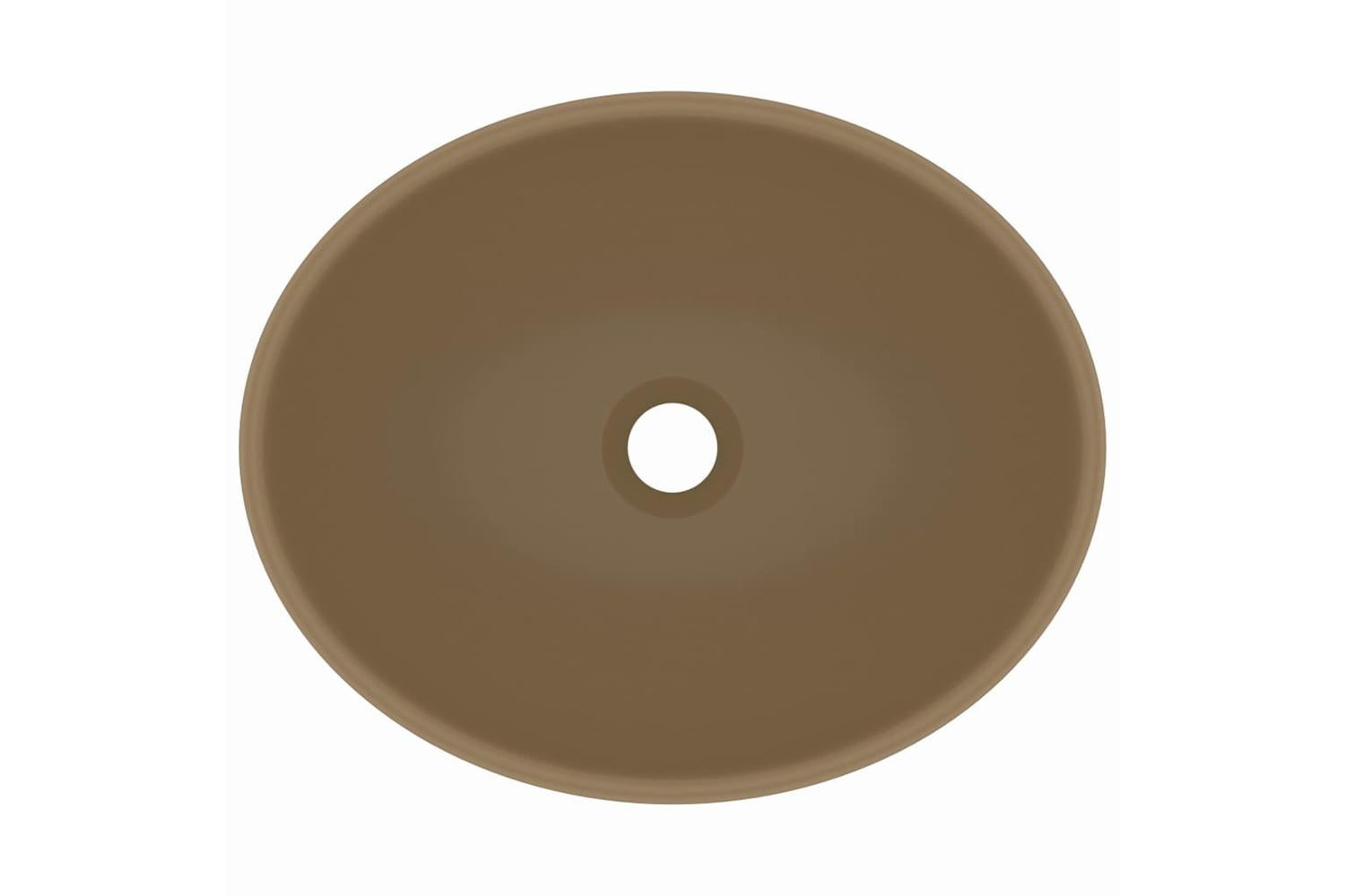 vidaXL 146930 Luxury Basin Oval-shaped Matt Cream 40x33cm Ceramic-4