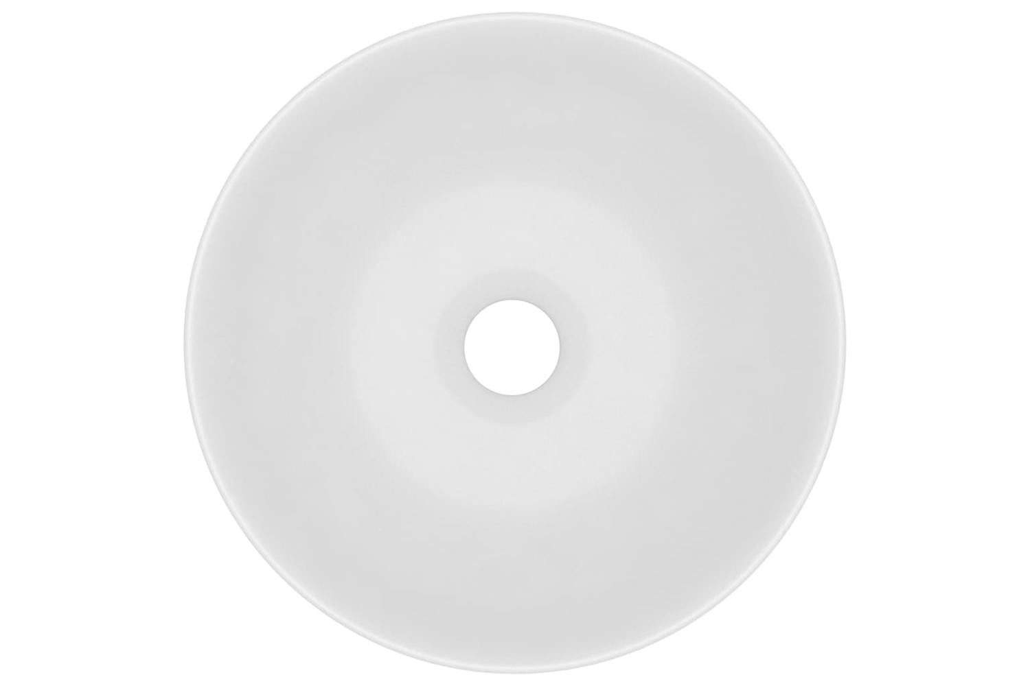 Vidaxl 146976 Bathroom Sink Ceramic Matt White Round-4