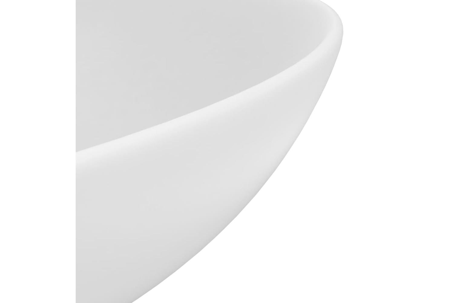 Vidaxl 146976 Bathroom Sink Ceramic Matt White Round-5