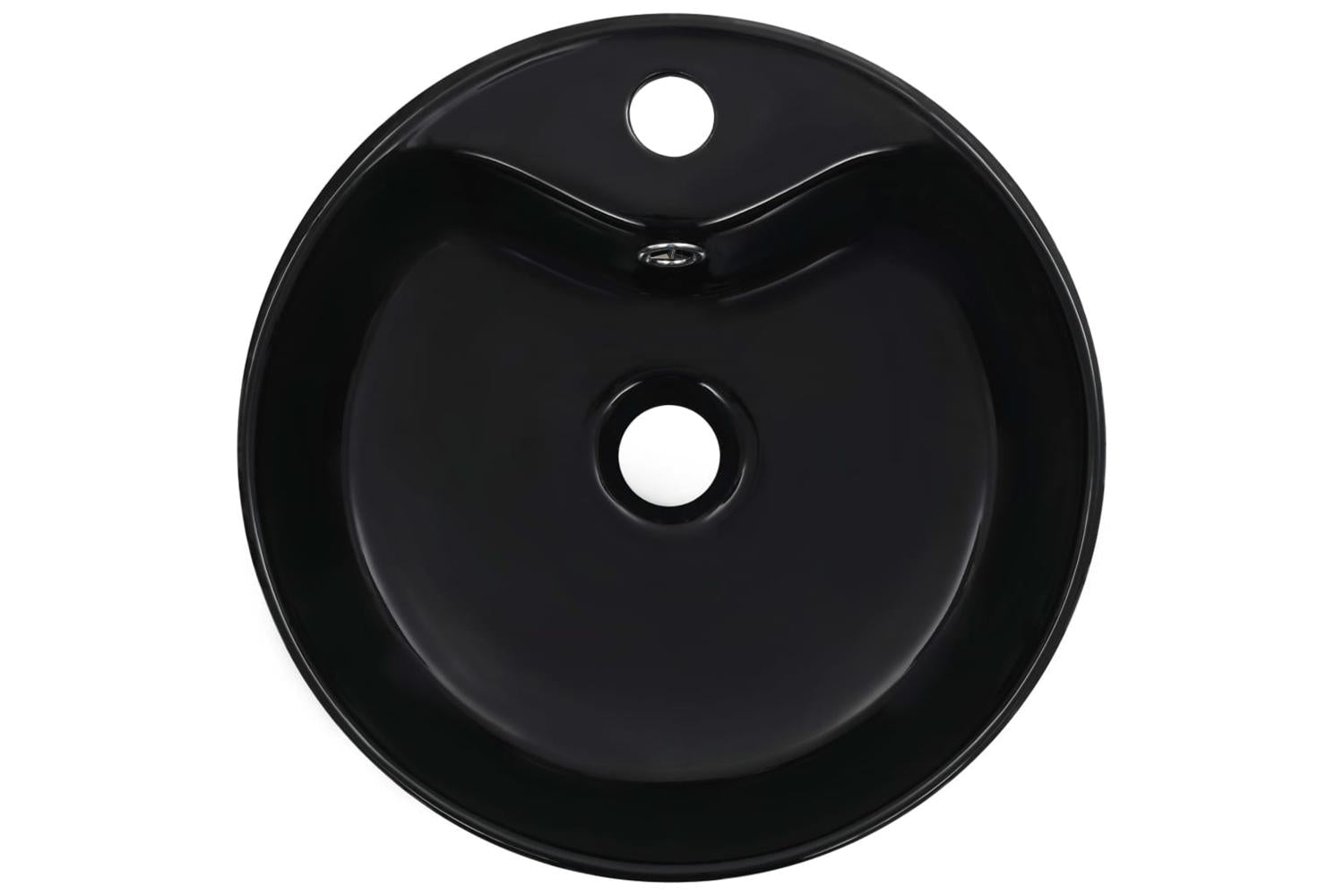 Vidaxl Wash Basin With Overflow 36x13 Cm Ceramic Black-4