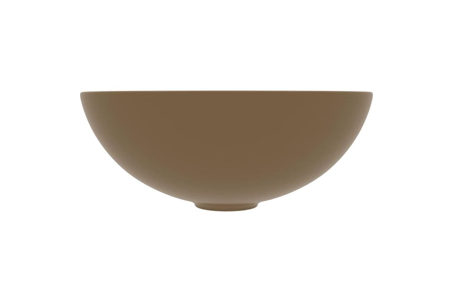 Vidaxl 146985 Bathroom Sink Ceramic Matt Cream Round-3
