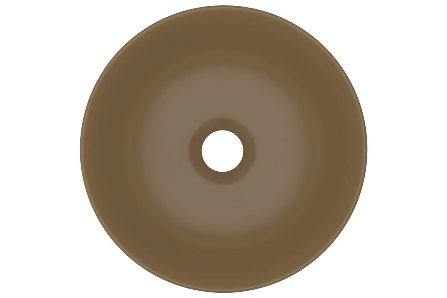 Vidaxl 146985 Bathroom Sink Ceramic Matt Cream Round-4