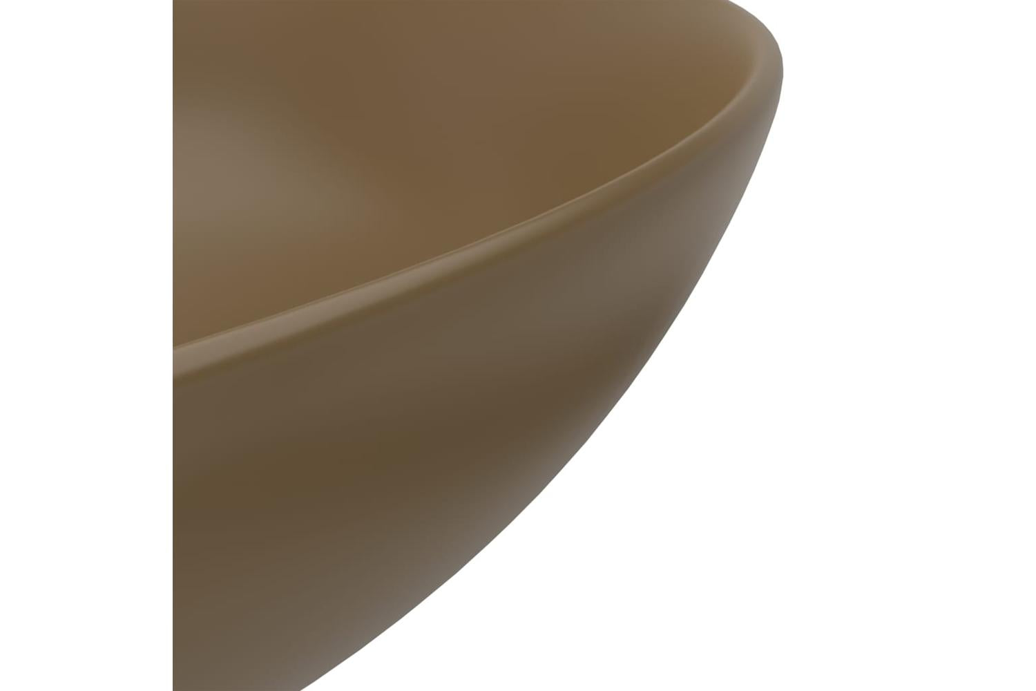 Vidaxl 146985 Bathroom Sink Ceramic Matt Cream Round-5