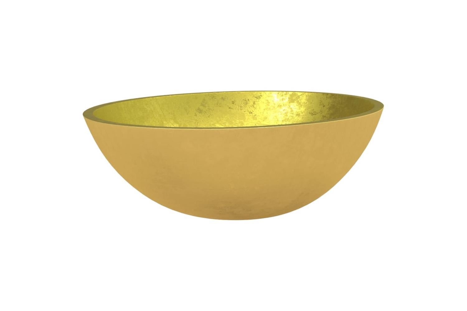 vidaXL 345261 Basin Glass 50x37x14cm Gold-2