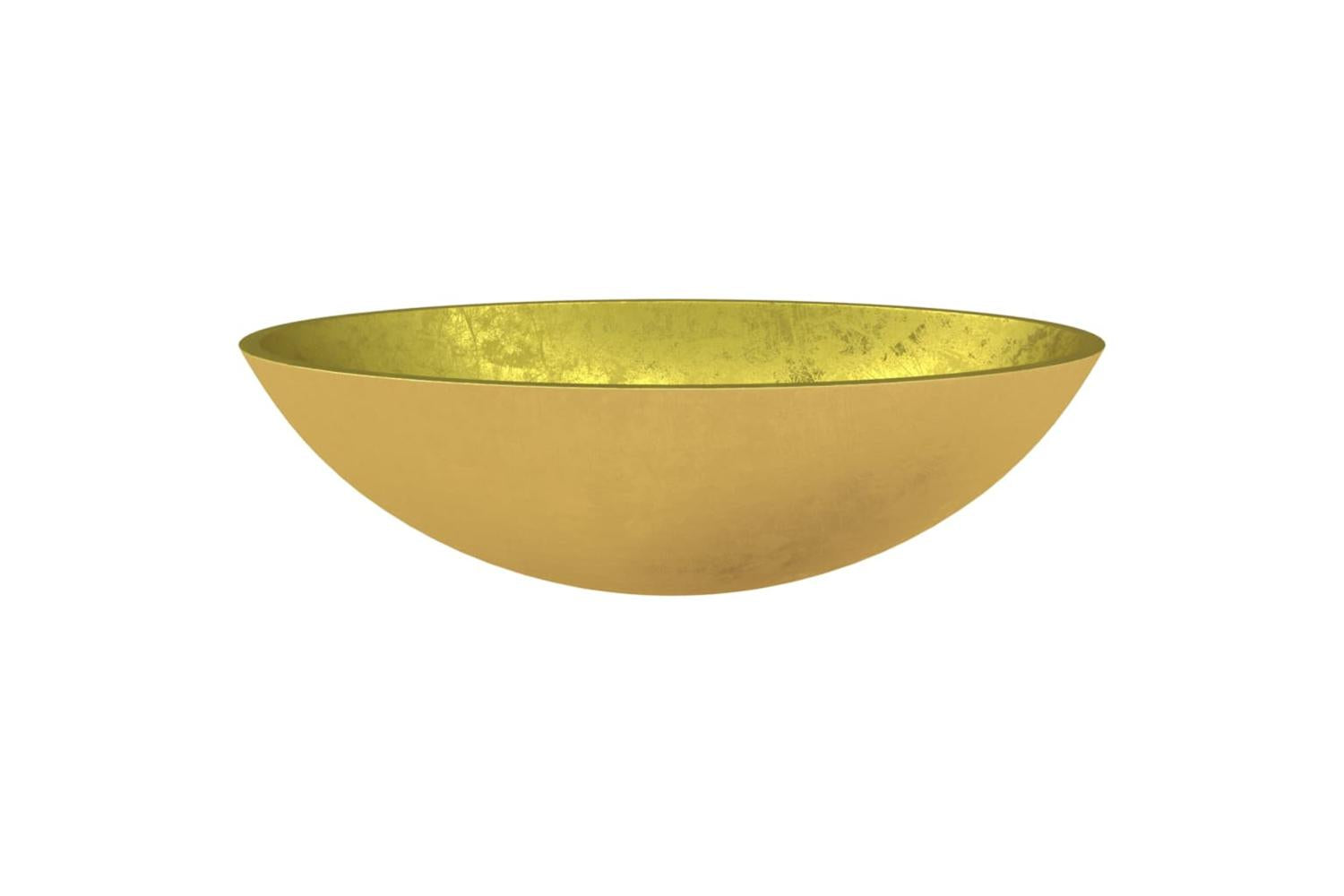 vidaXL 345261 Basin Glass 50x37x14cm Gold-3