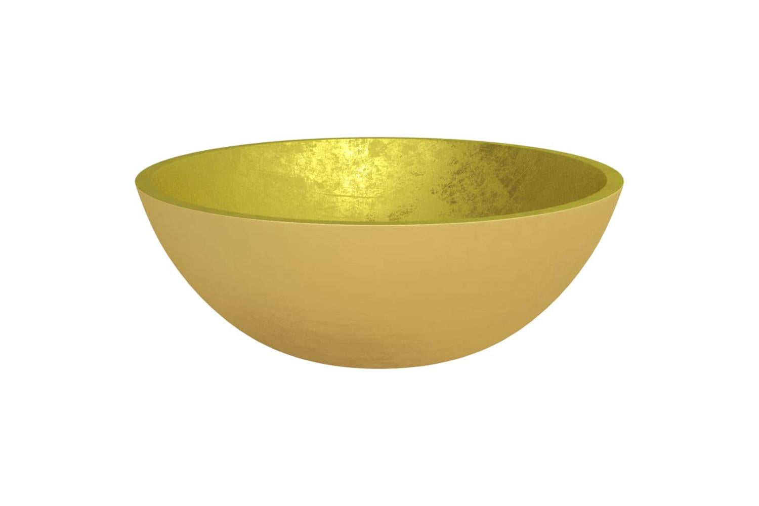 vidaXL 345261 Basin Glass 50x37x14cm Gold-4