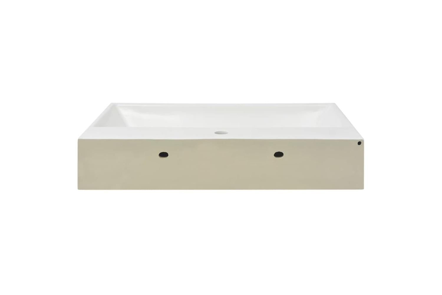 vidaXL 142348 Basin With Faucet Hole Ceramic White 76x42.5x14.5cm-4