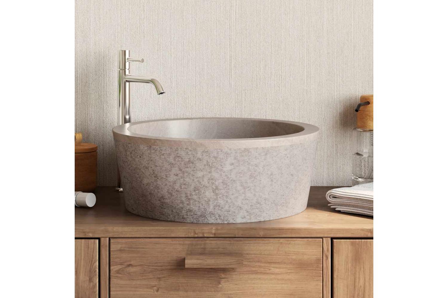 vidaXL 149179 Sink Grey ÃƒÂƒÃ‚Â˜40x15cm Marble-2