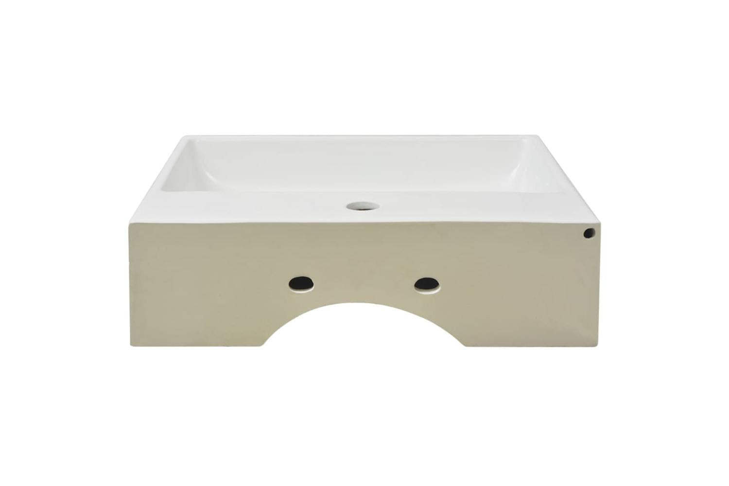 vidaXL 142346 Basin With Faucet Hole Ceramic White 51.5x38.5x15cm-4