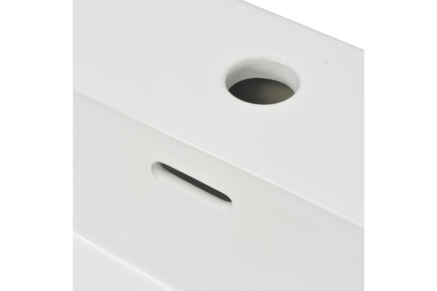 vidaXL 142346 Basin With Faucet Hole Ceramic White 51.5x38.5x15cm-5