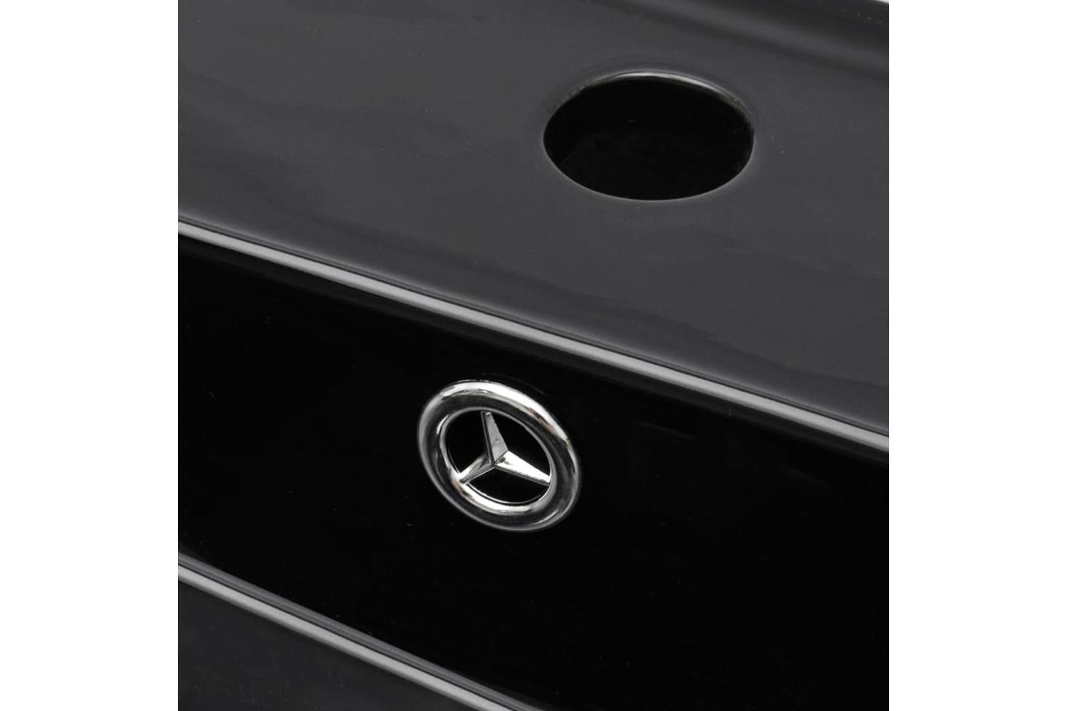 Vidaxl 141933 Ceramic Bathroom Sink Basin Faucet/overflow Hole Black Rectangular-5