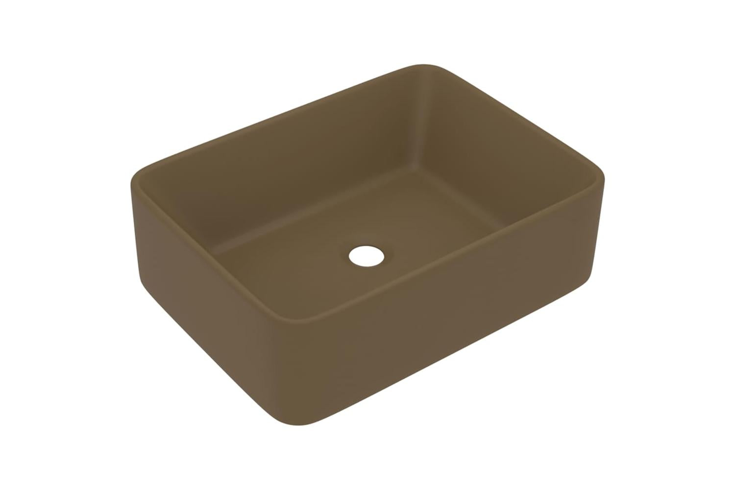 vidaXL 147051 Luxury Wash Basin Matt Cream 41x30x12cm Ceramic-2