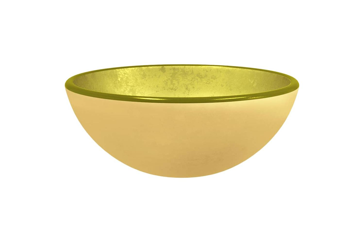 vidaXL 345259 Basin Tempered Glass 30x12cm Gold-2