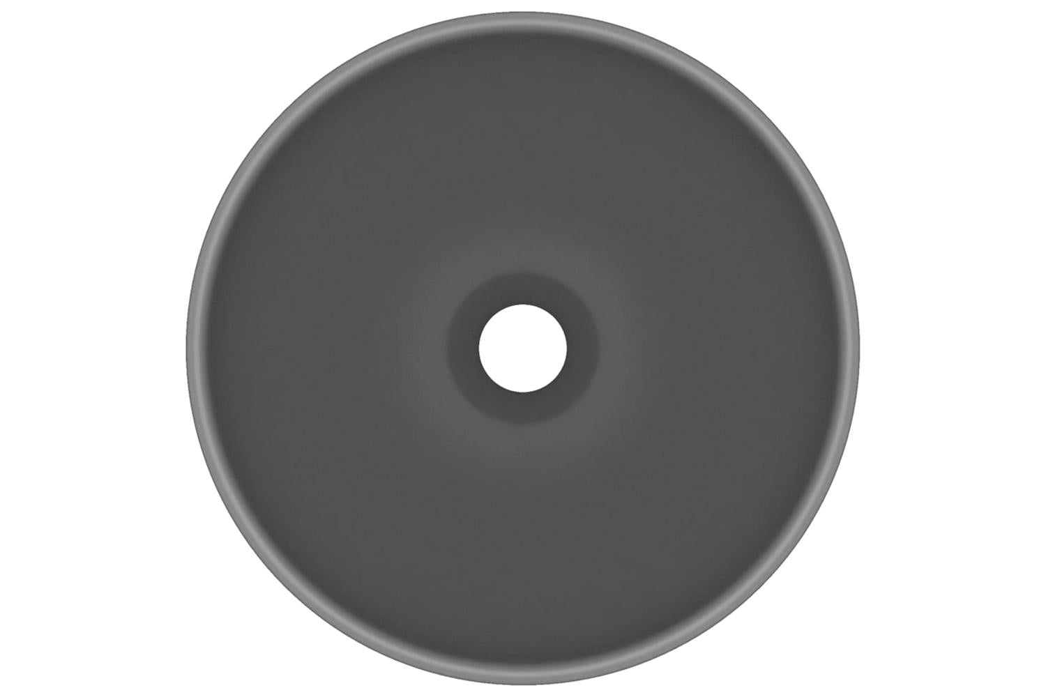 vidaXL 146972 Luxury Bathroom Basin Round Matt Dark Grey 32.5x14cm Ceramic-3