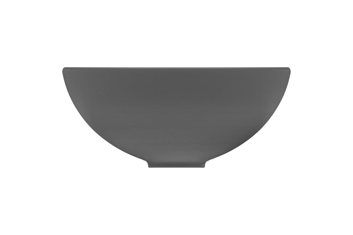 vidaXL 146972 Luxury Bathroom Basin Round Matt Dark Grey 32.5x14cm Ceramic-4