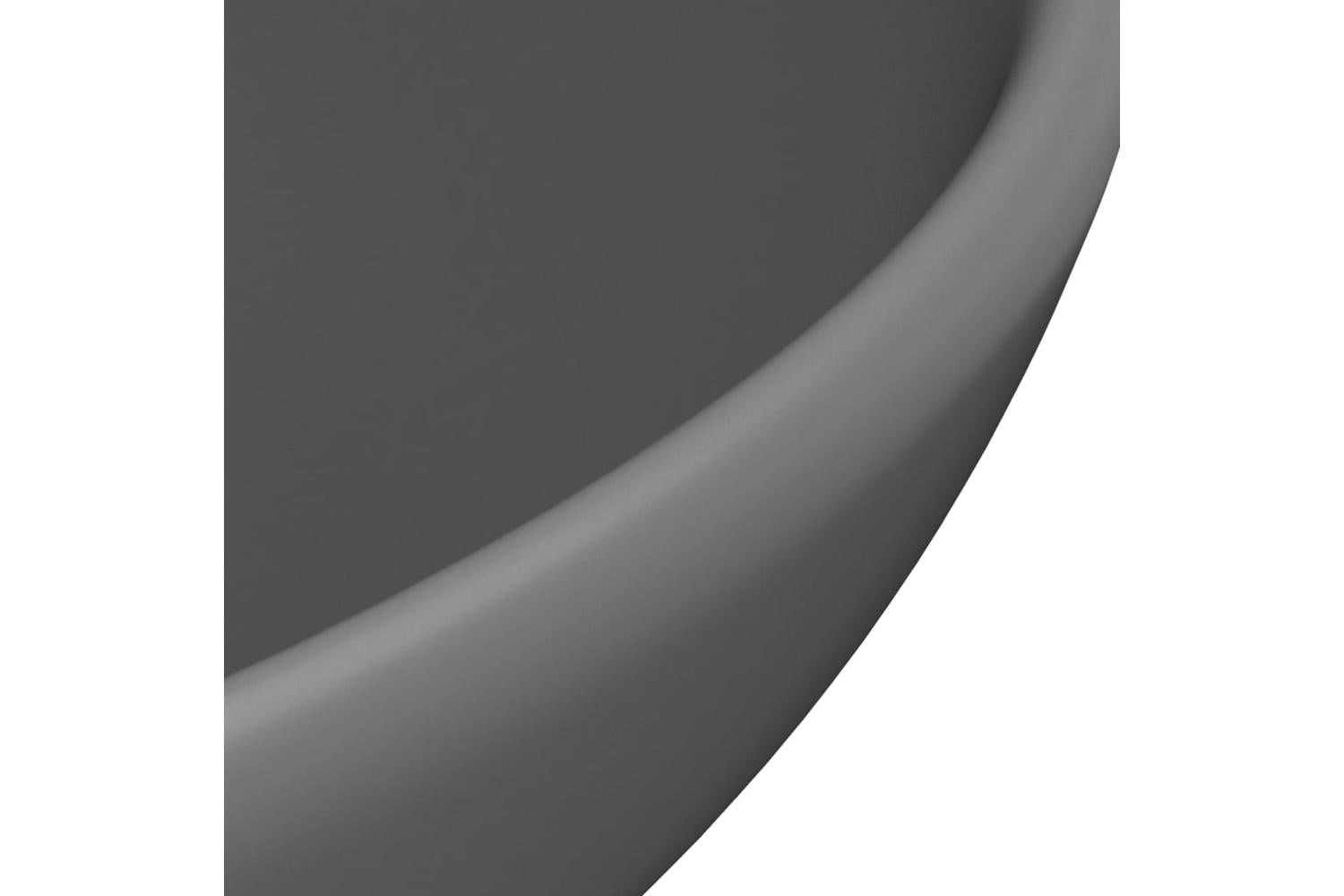 vidaXL 146972 Luxury Bathroom Basin Round Matt Dark Grey 32.5x14cm Ceramic-5