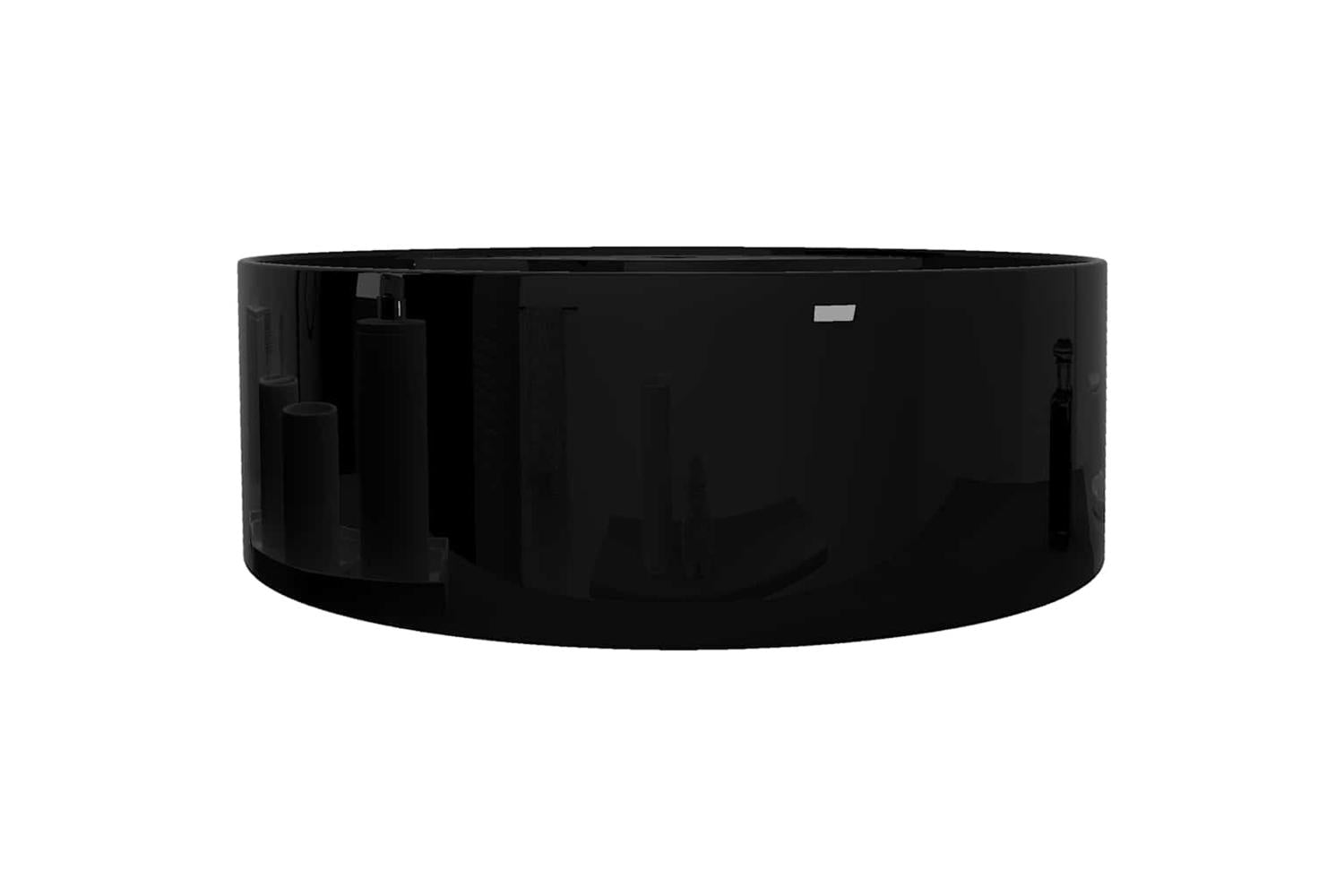 Vidaxl 141939 Ceramic Bathroom Sink Basin Faucet/overflow Hole Black Round-4