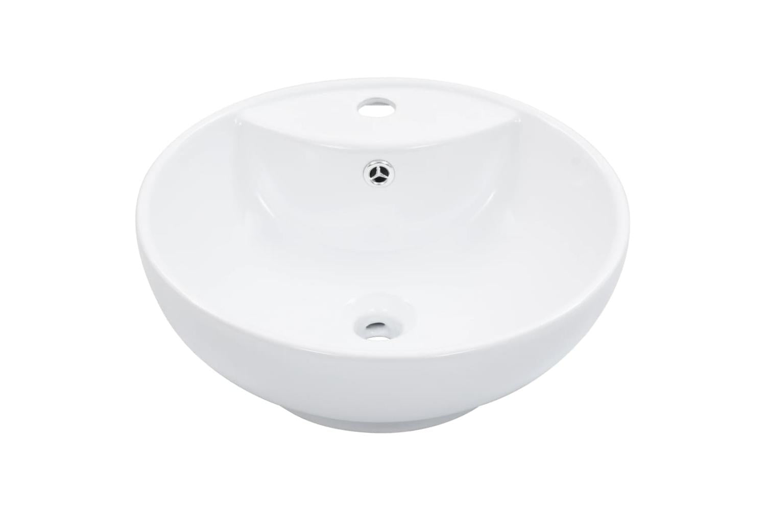 vidaXL 143903 Wash Basin With Overflow 46.5x18cm Ceramic White-2