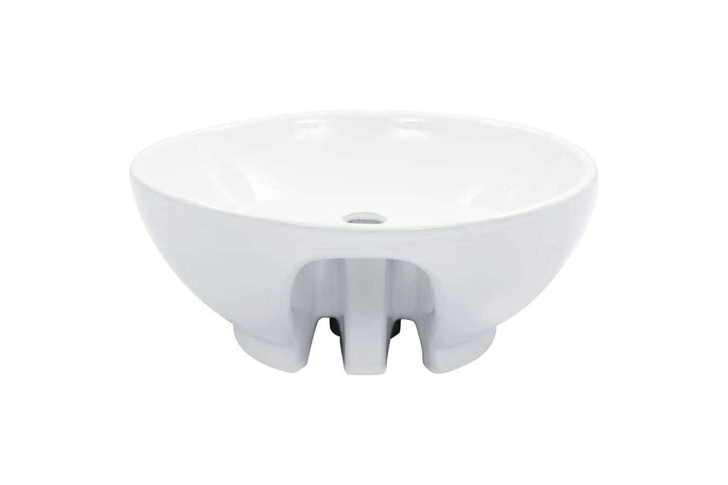 vidaXL 143903 Wash Basin With Overflow 46.5x18cm Ceramic White-3