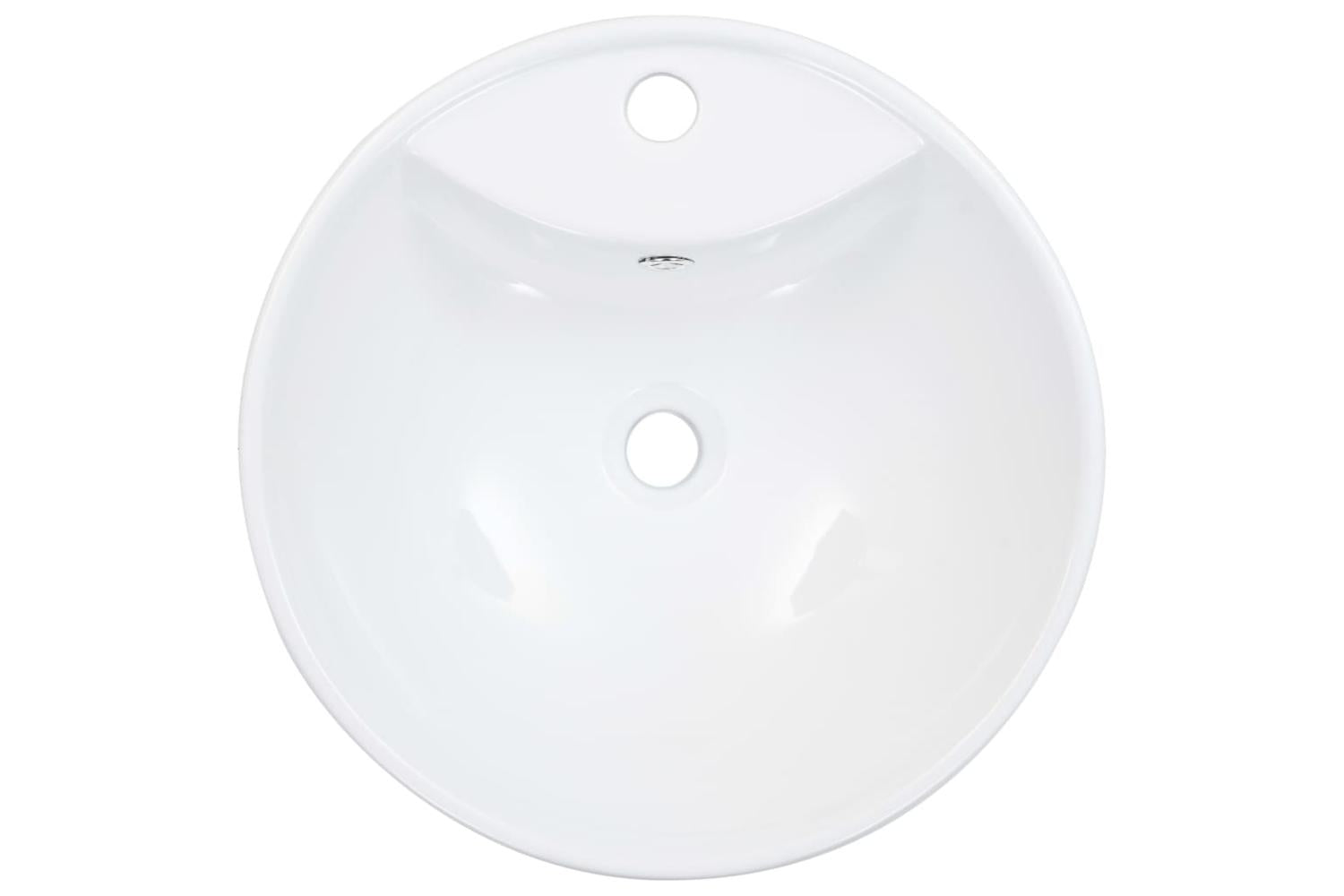 vidaXL 143903 Wash Basin With Overflow 46.5x18cm Ceramic White-4