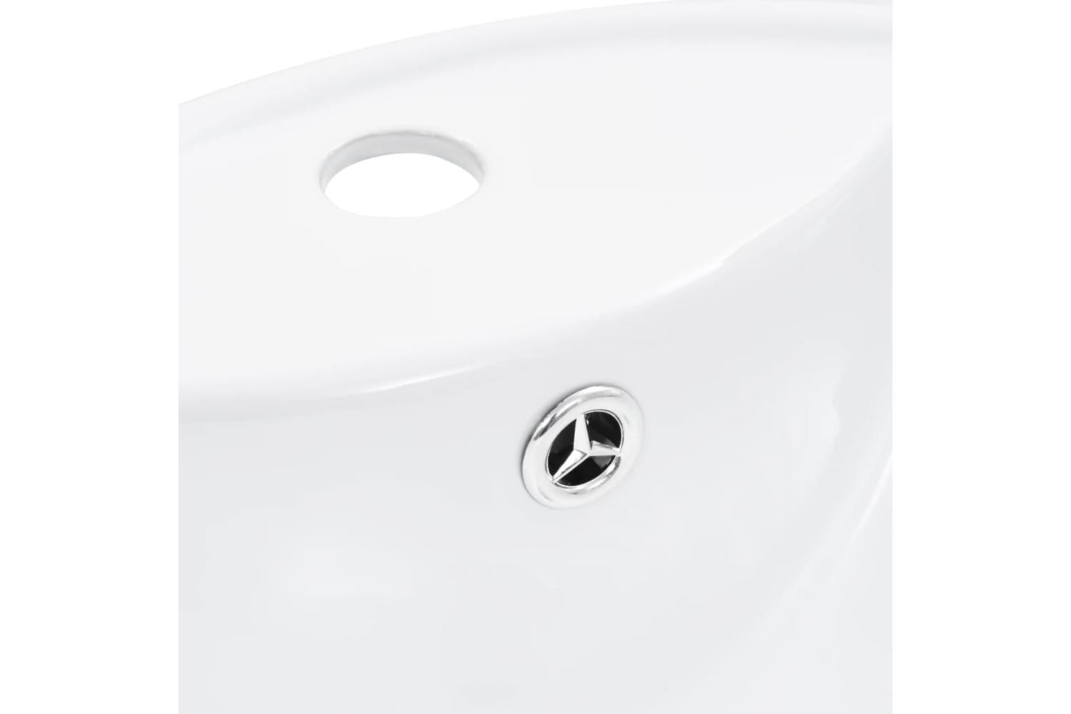 vidaXL 143903 Wash Basin With Overflow 46.5x18cm Ceramic White-5