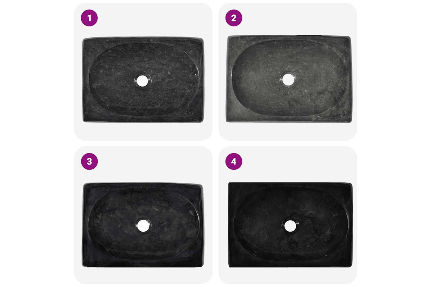 vidaXL 149163 Sink Black 50x35x10cm Marble-7