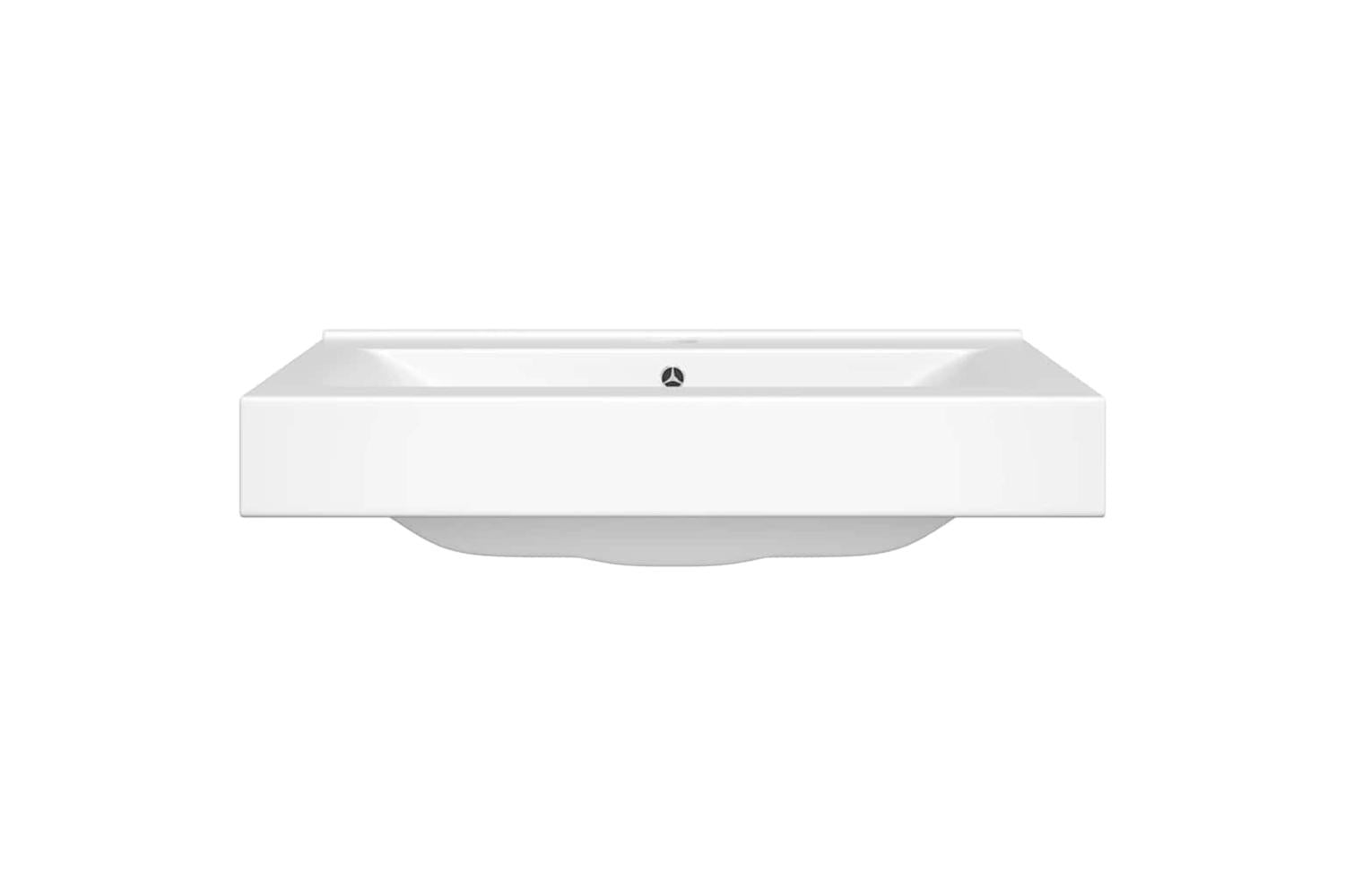 vidaXL 140686 Rectangular Ceramic Basin Sink White With Faucet Hole 60x46cm-3