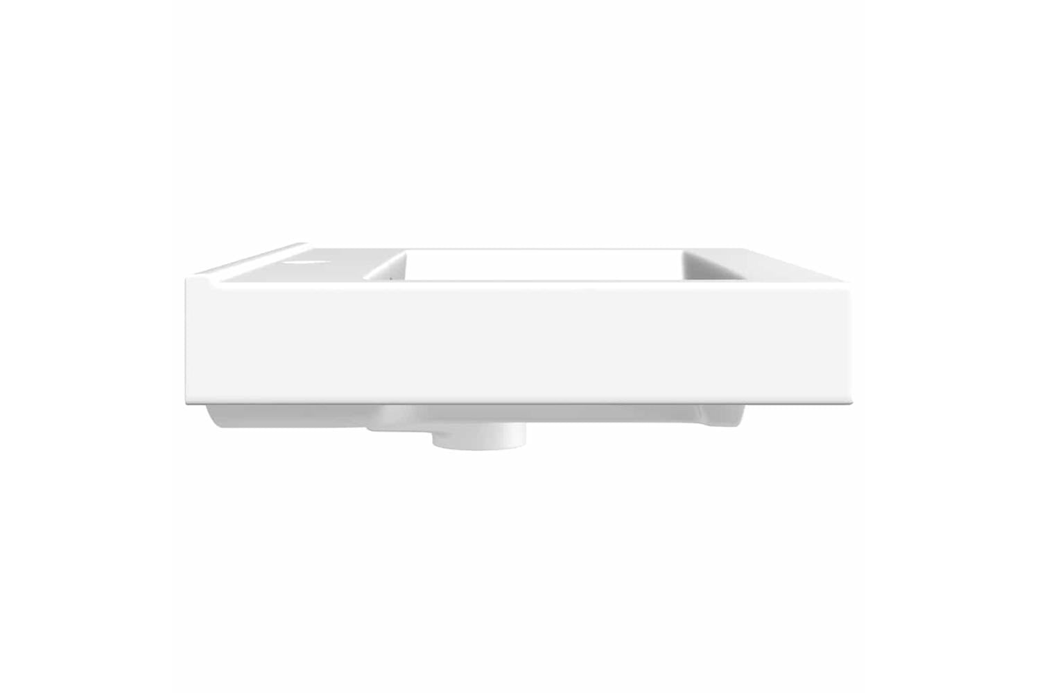vidaXL 140686 Rectangular Ceramic Basin Sink White With Faucet Hole 60x46cm-5
