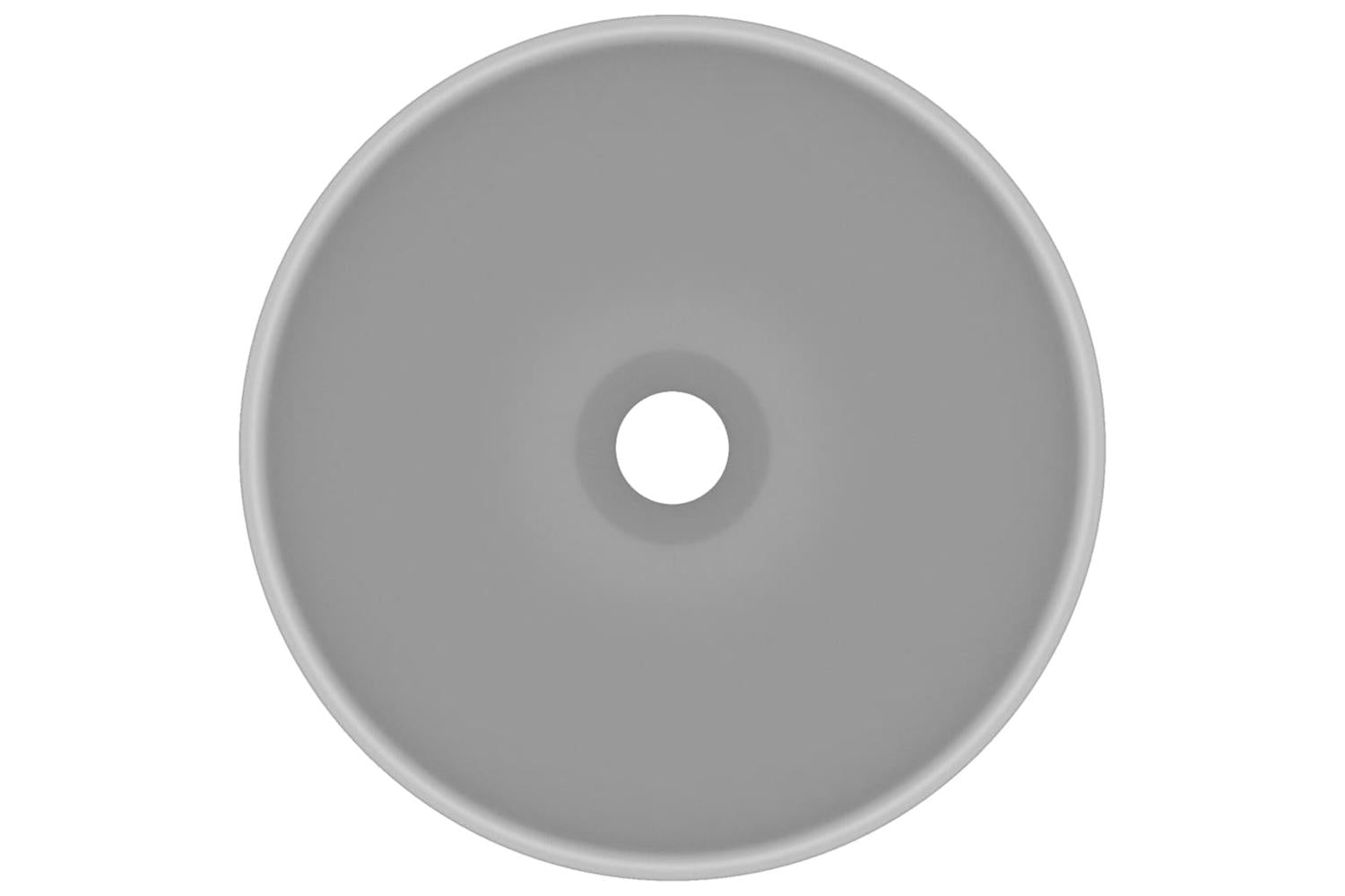 vidaXL 146971 Luxury Bathroom Basin Round Matt Light Grey 32.5x14cm Ceramic-3