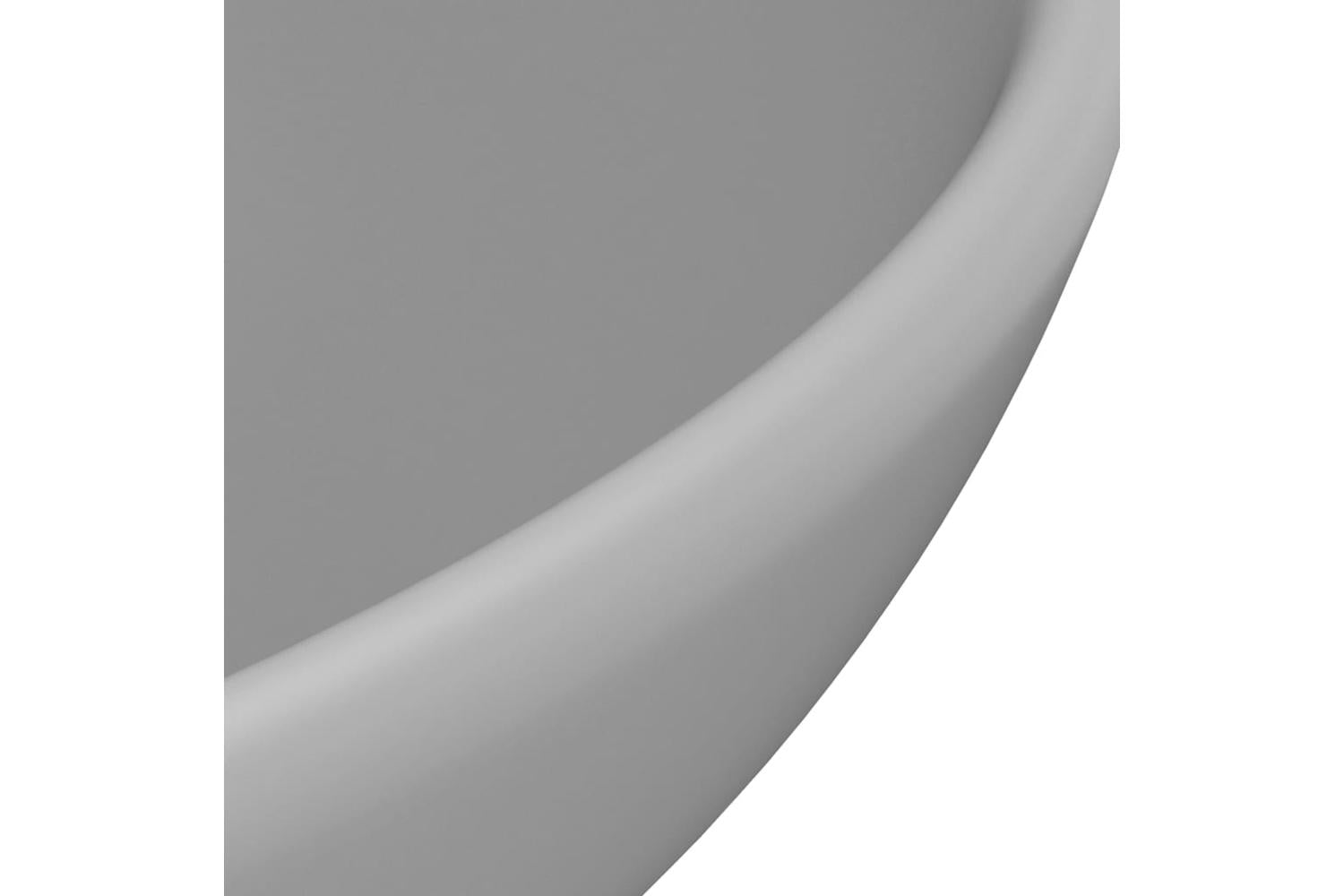 vidaXL 146971 Luxury Bathroom Basin Round Matt Light Grey 32.5x14cm Ceramic-5