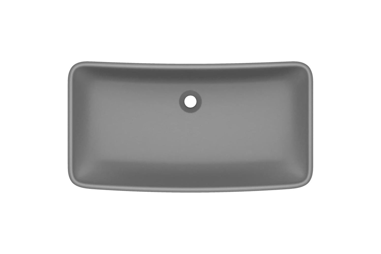 vidaXL 146961 Luxury Basin Rectangular Matt Dark Grey 71x38cm Ceramic-3