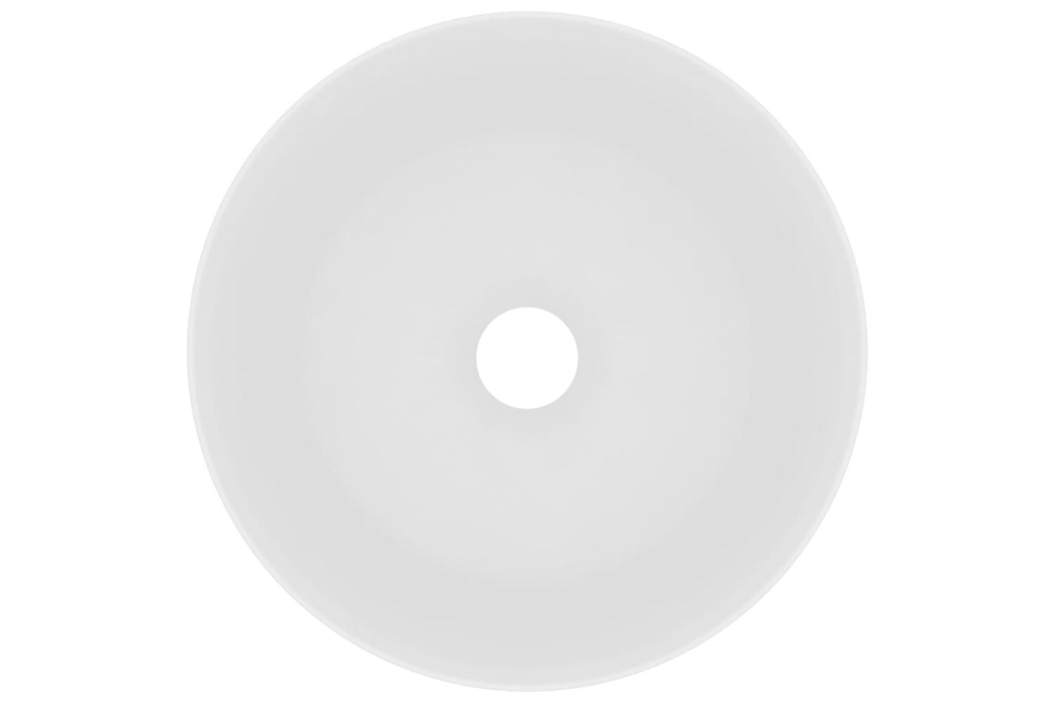vidaXL 147009 Luxury Wash Basin Round Matt White 40x15cm Ceramic-3
