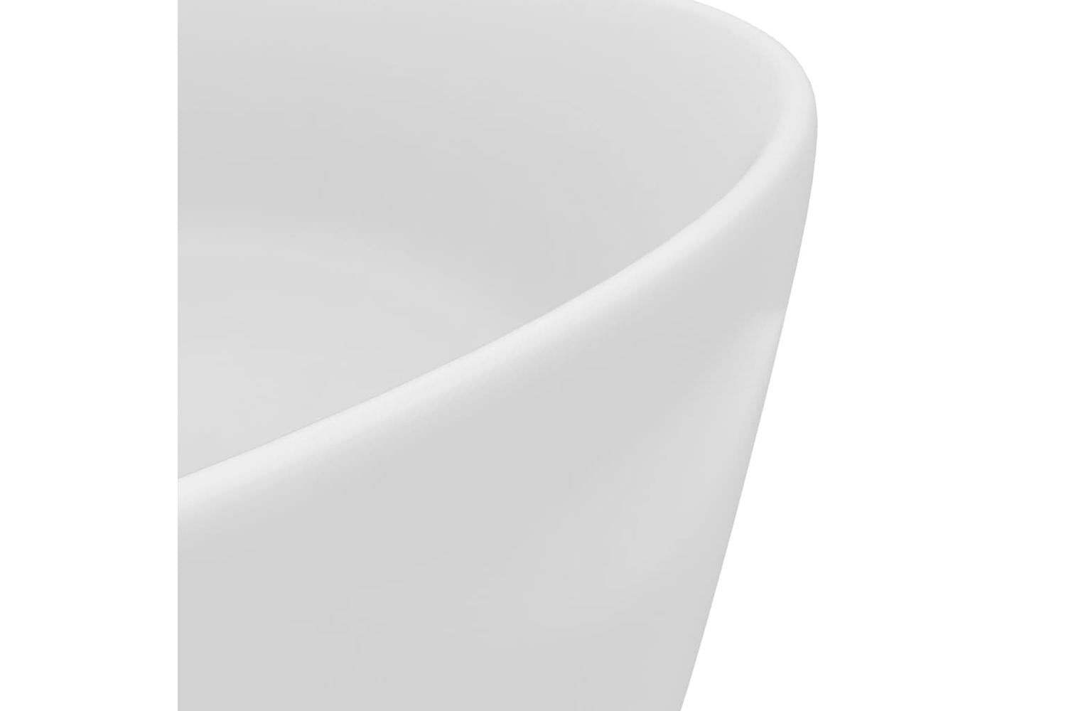 vidaXL 147009 Luxury Wash Basin Round Matt White 40x15cm Ceramic-5