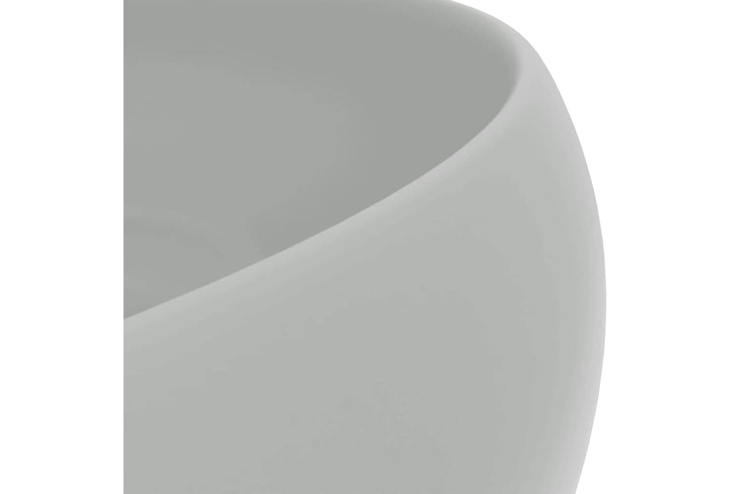 vidaXL 147004 Luxury Wash Basin Round Matt Light Grey 40x15cm Ceramic-5