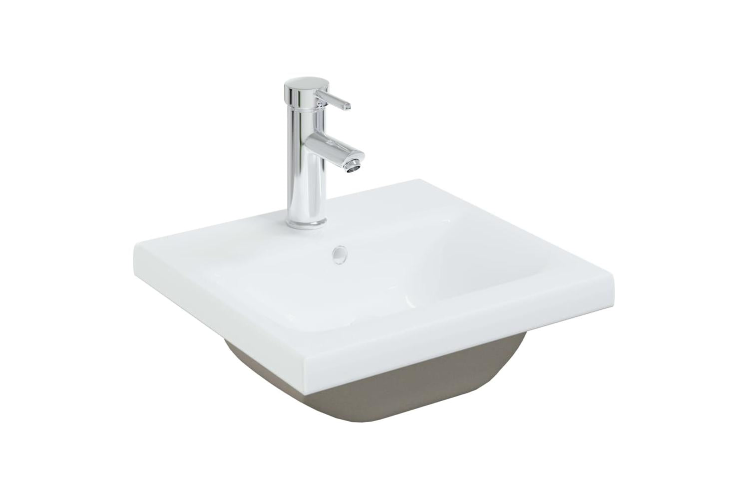 vidaXL 148623 Built-in Basin With Faucet 42x39x18cm Ceramic White-2