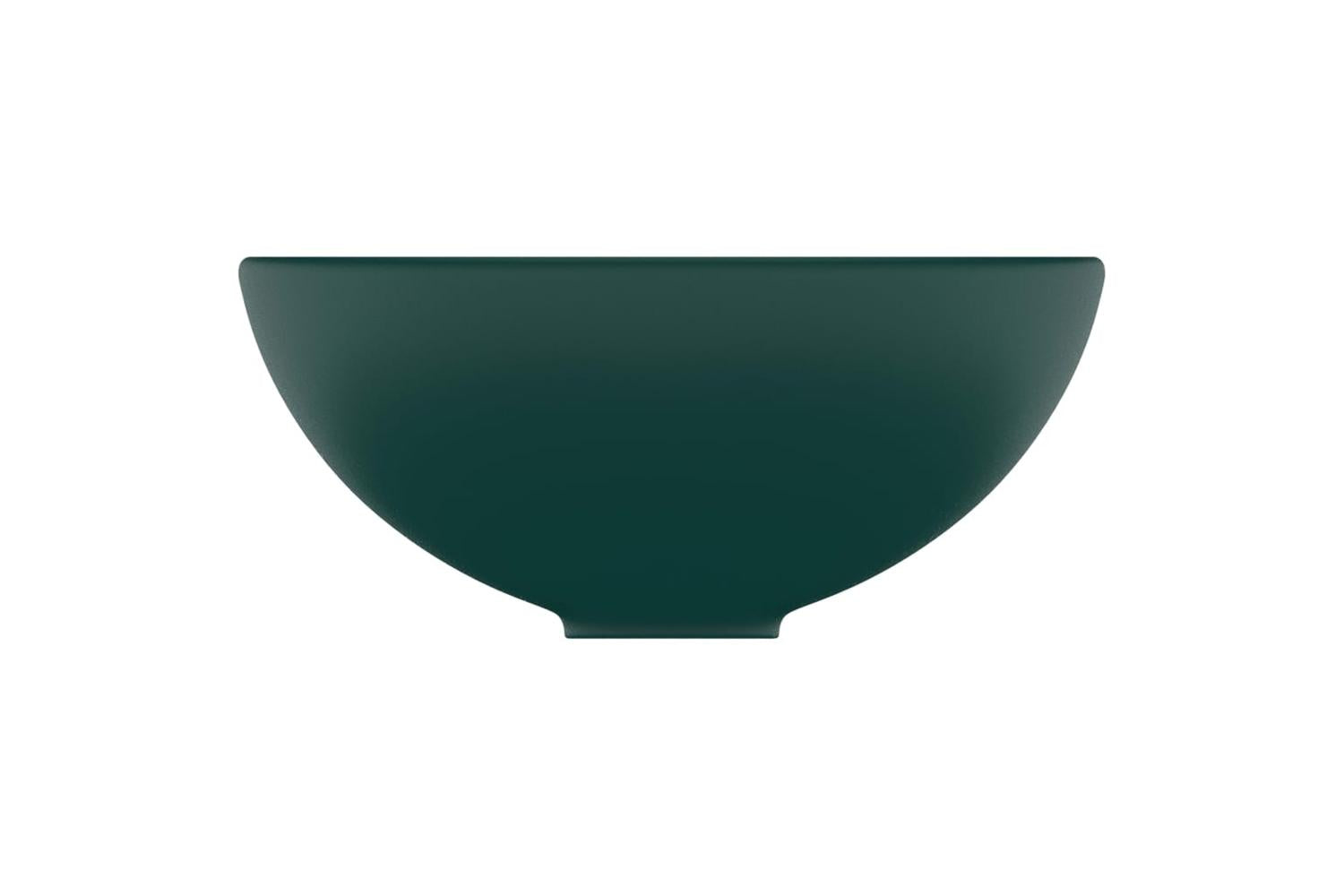 vidaXL 146970 Luxury Bathroom Basin Round Matt Dark Green 32.5x14cm Ceramic-4