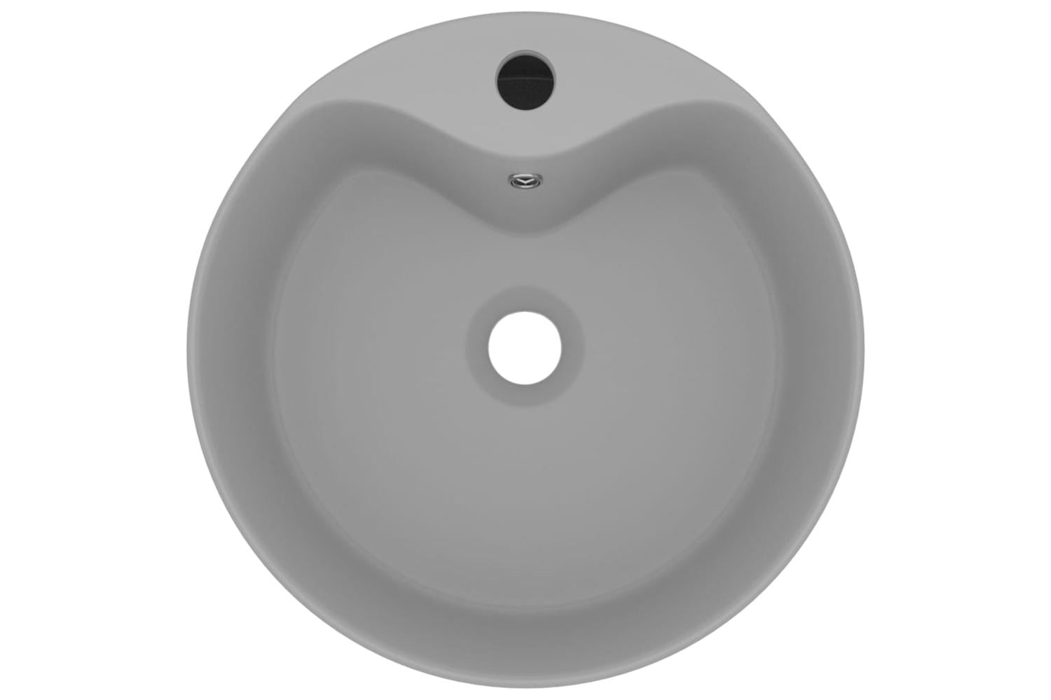 vidaXL 147037 Luxury Wash Basin With Overflow Matt Light Grey 36x13cm Ceramic-3