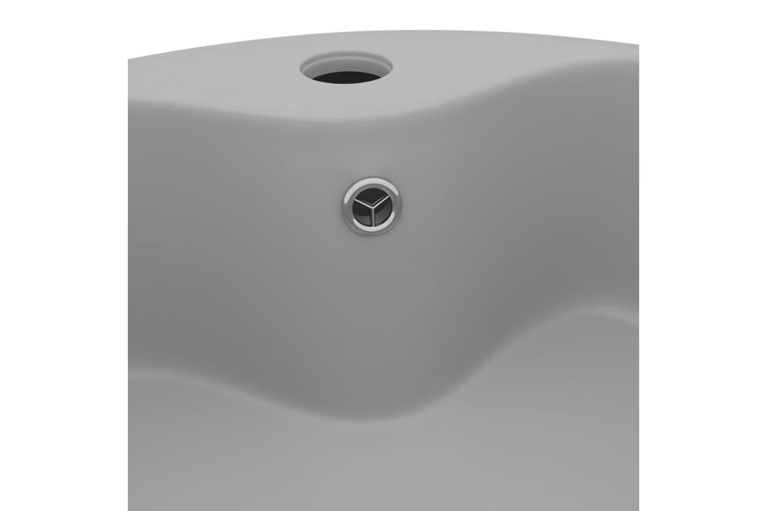 vidaXL 147037 Luxury Wash Basin With Overflow Matt Light Grey 36x13cm Ceramic-5