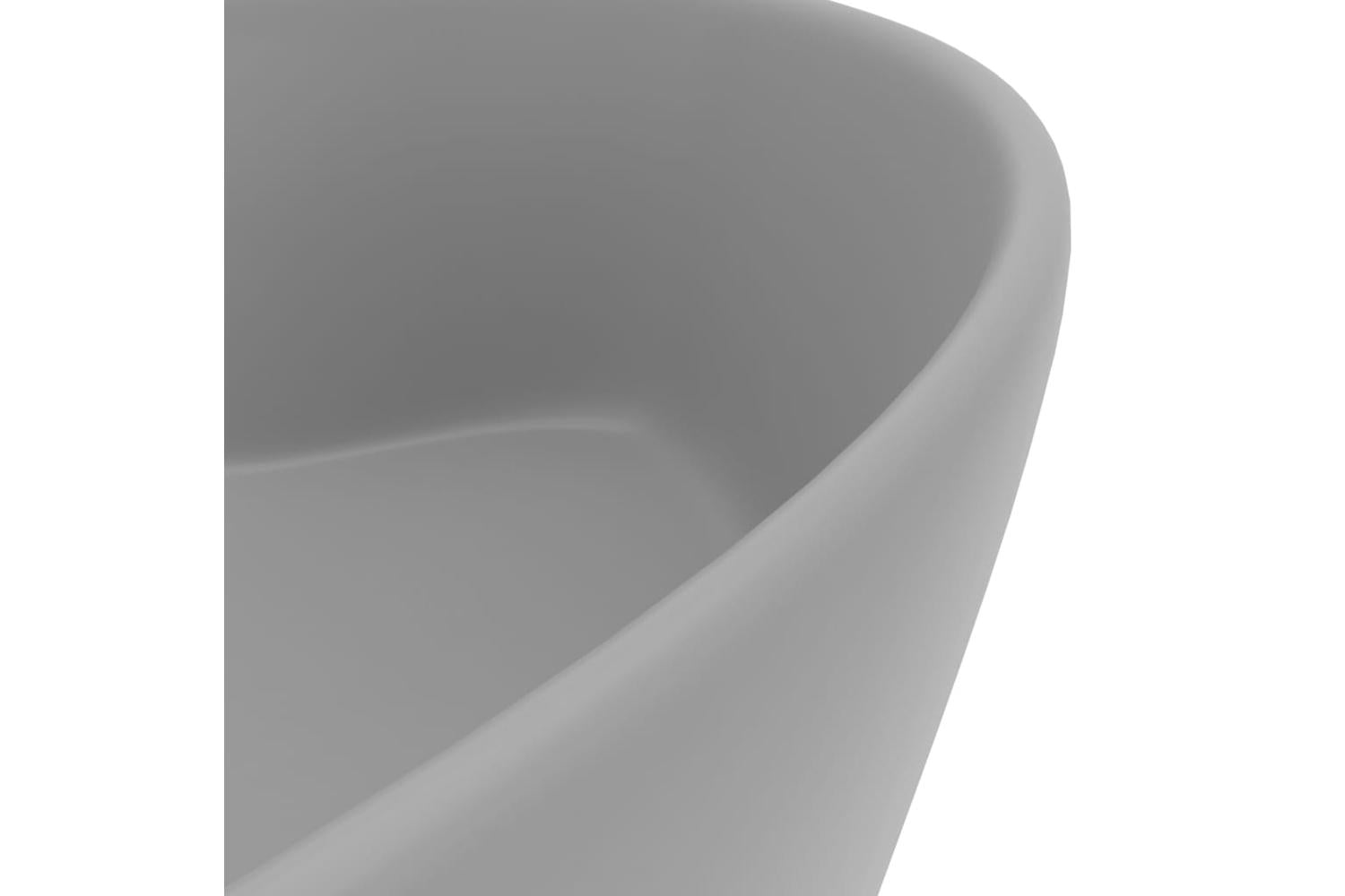 vidaXL 147037 Luxury Wash Basin With Overflow Matt Light Grey 36x13cm Ceramic-6