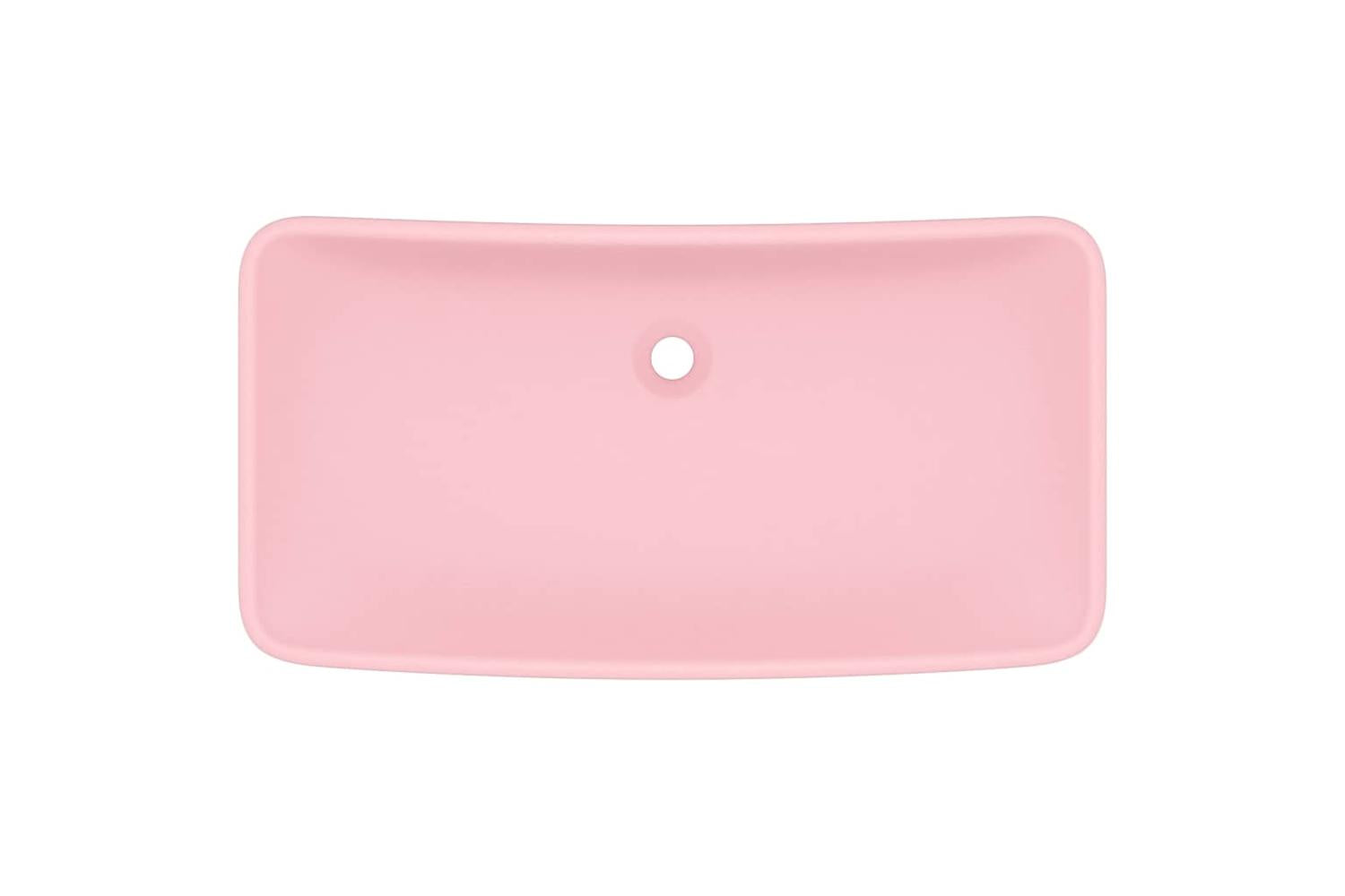 vidaXL 146955 Luxury Basin Rectangular Matt Pink 71x38cm Ceramic-3