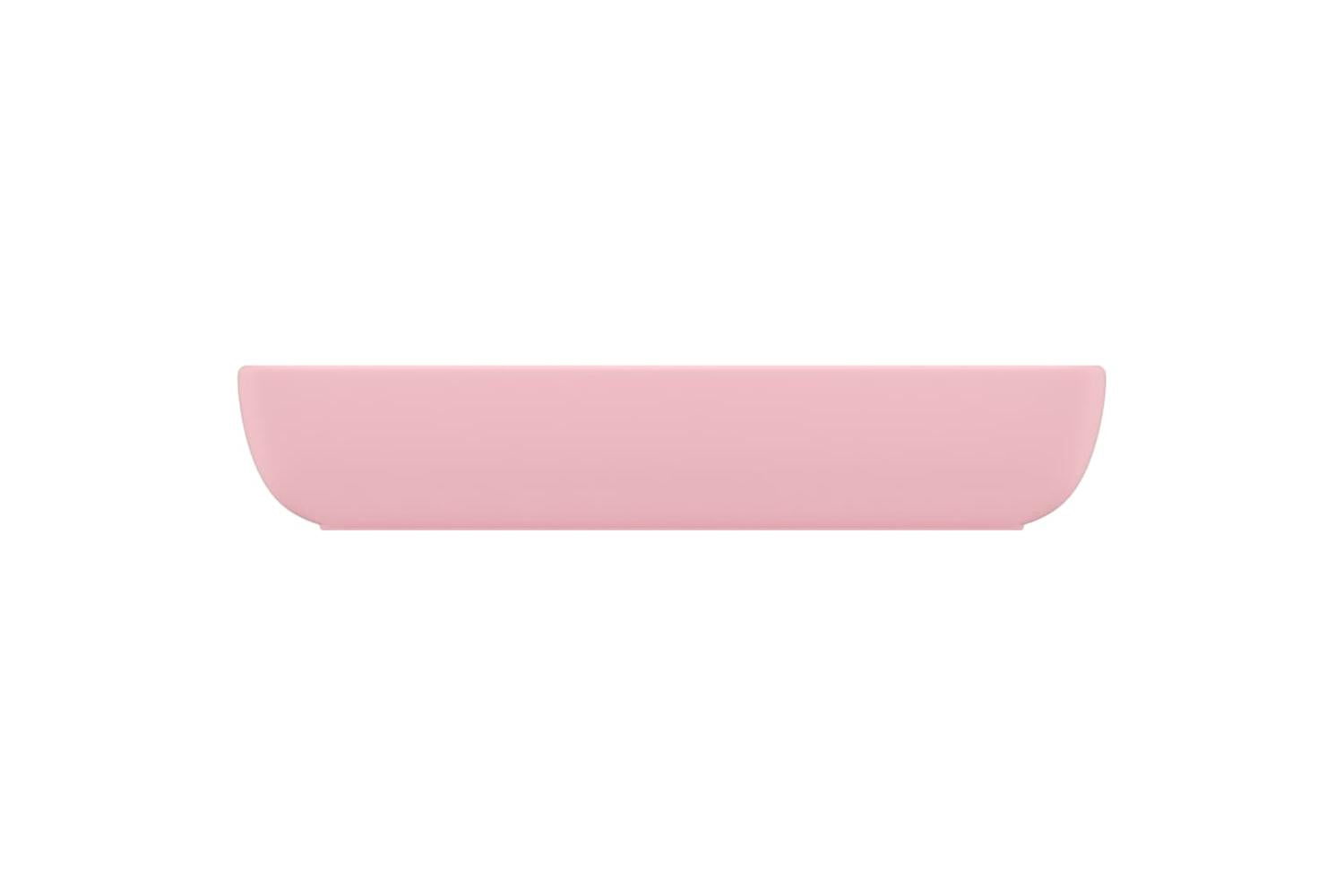 vidaXL 146955 Luxury Basin Rectangular Matt Pink 71x38cm Ceramic-4