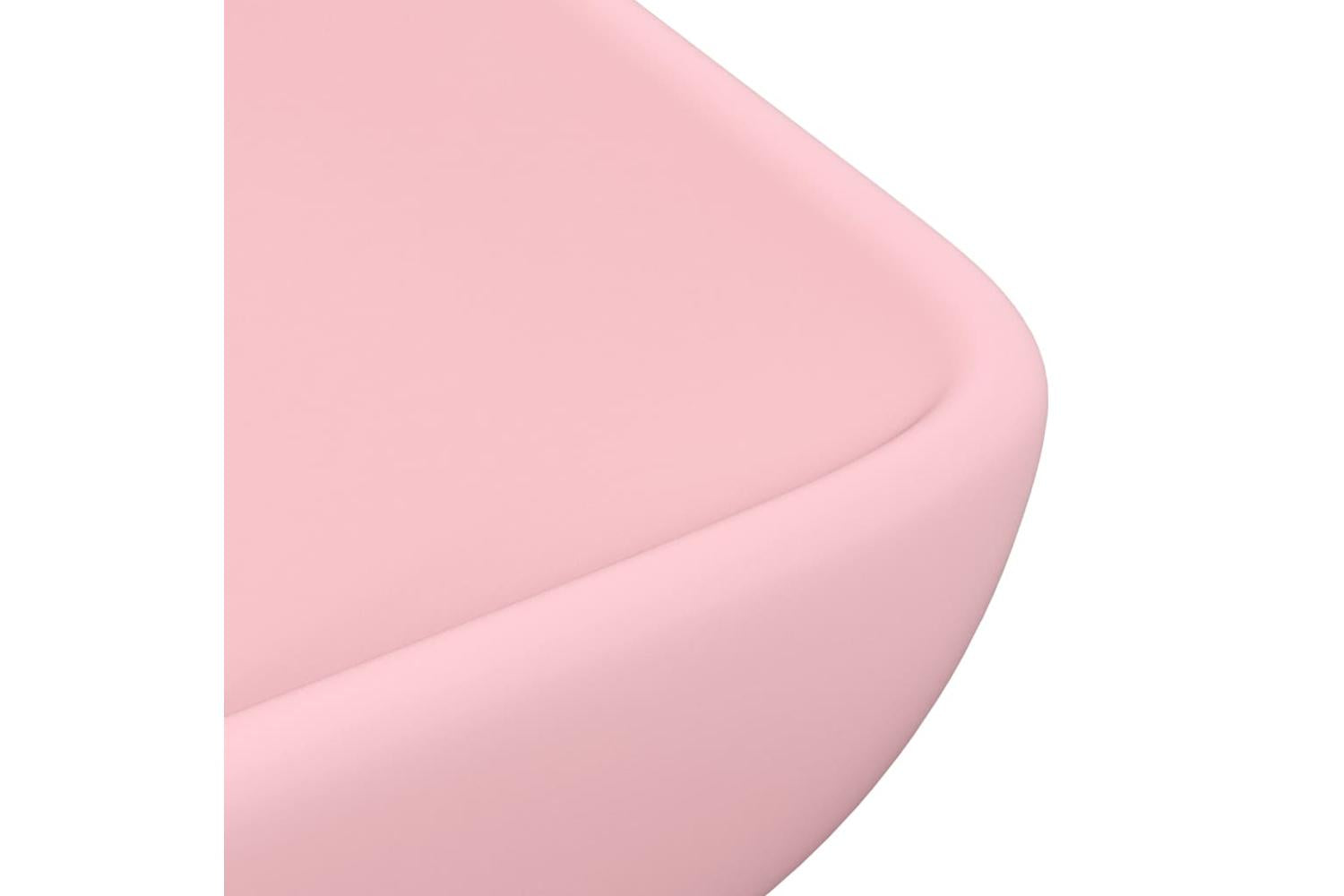vidaXL 146955 Luxury Basin Rectangular Matt Pink 71x38cm Ceramic-5