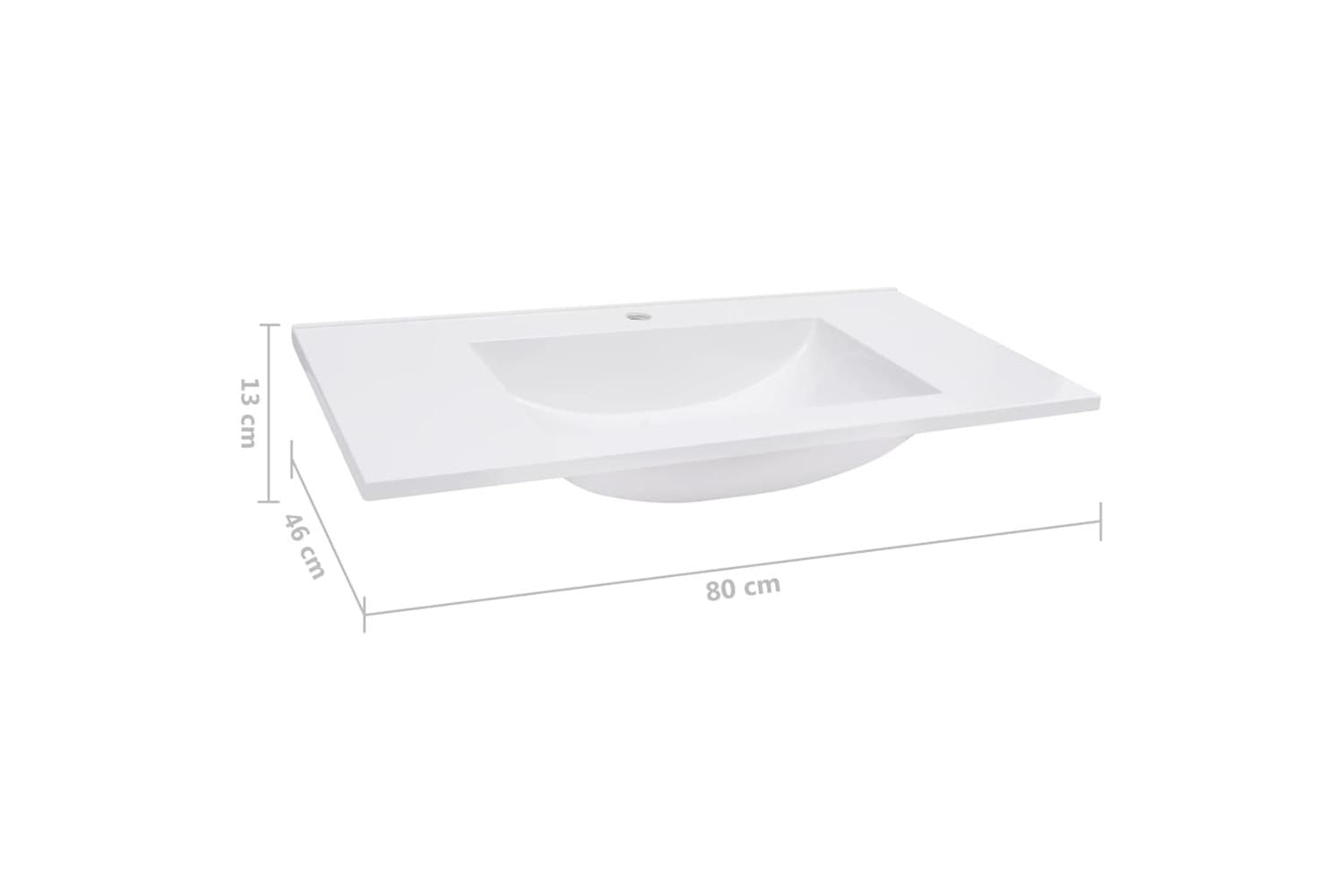 vidaXL 146517 Built-in Wash Basin 800x460x130mm Smc White-7