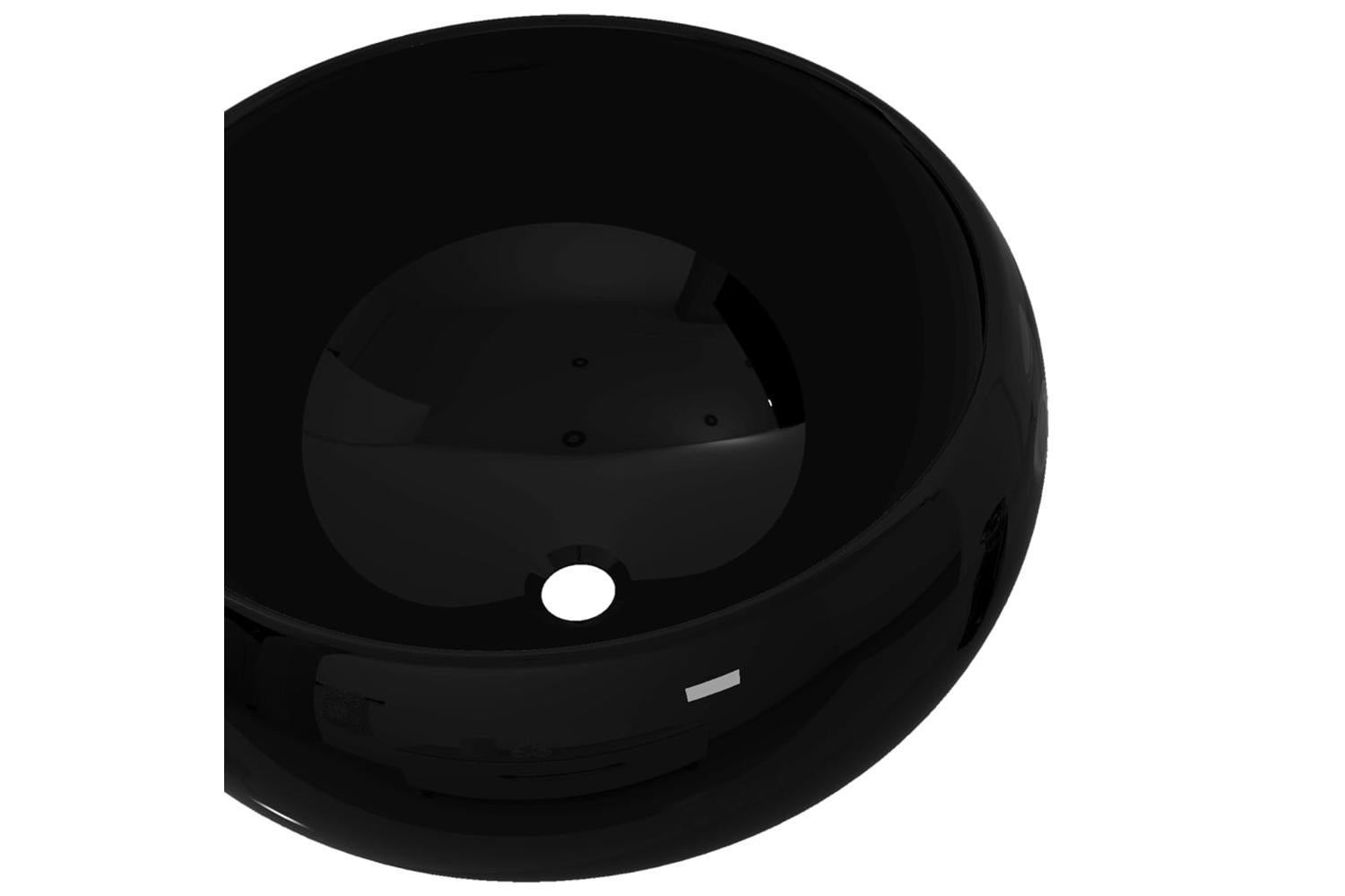 vidaXL 142735 Basin Ceramic Round Black 40x15cm-4