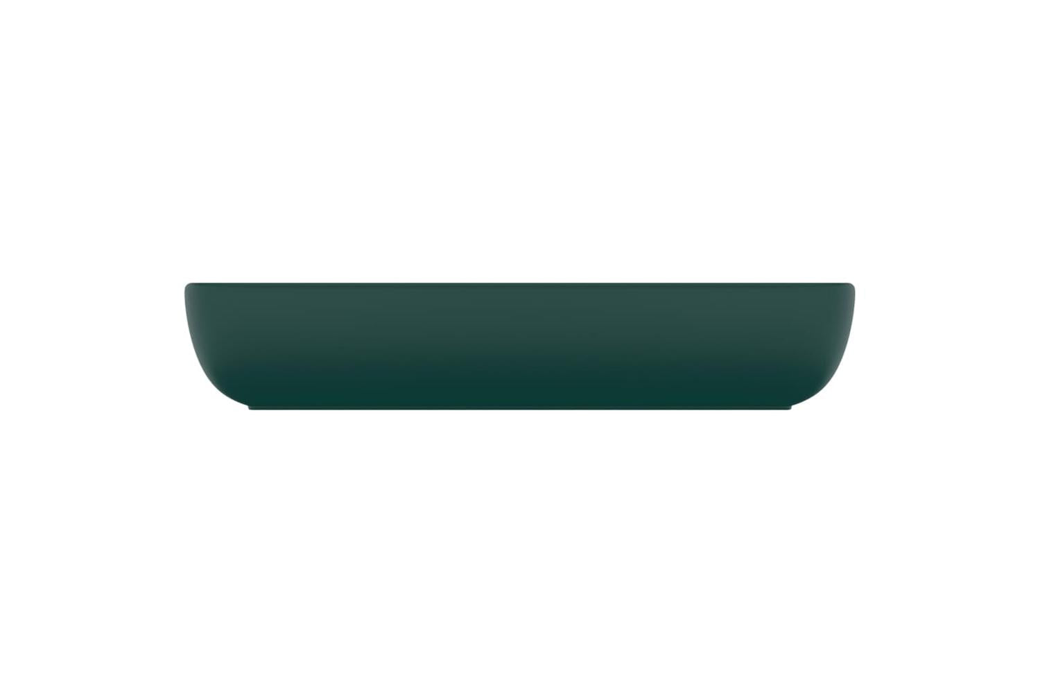 vidaXL 146959 Luxury Basin Rectangular Matt Dark Green 71x38cm Ceramic-4