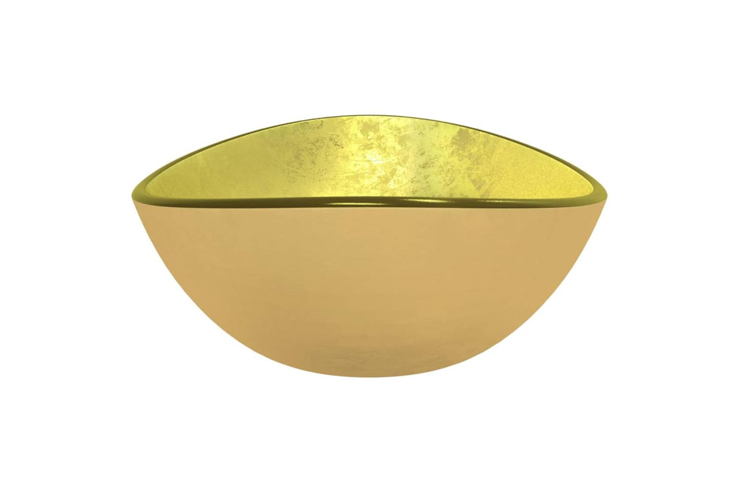 vidaXL 345262 Basin Tempered Glass 54.5x35x15.5cm Gold-4
